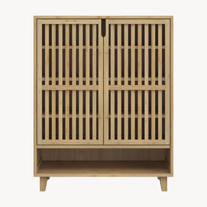 Skoskab Sirgerg 91x72x35 cm naturlig bambus [en.casa]