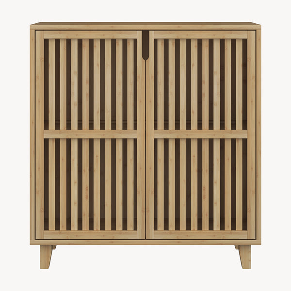 Sirgerg sideskab 77x72x33 cm naturlig bambus [en.casa]