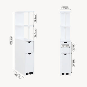 Nichehylde med udtræk Fadeskimma 113x19x45 cm Hvid [en.casa]