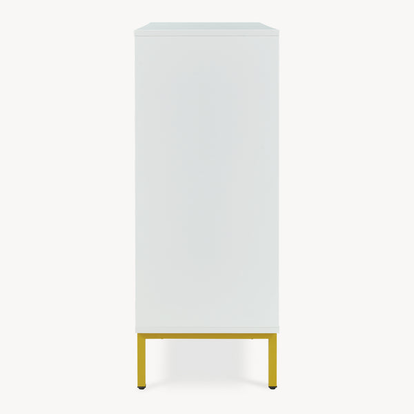 Sideboard Reyri 90x80x35 cm Hvid/Guldfarvet [en.casa]