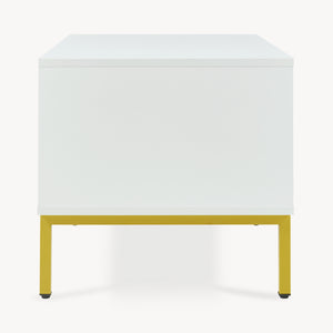 Sofabord Reyri 80x45x42 cm Hvid/Guldfarvet
