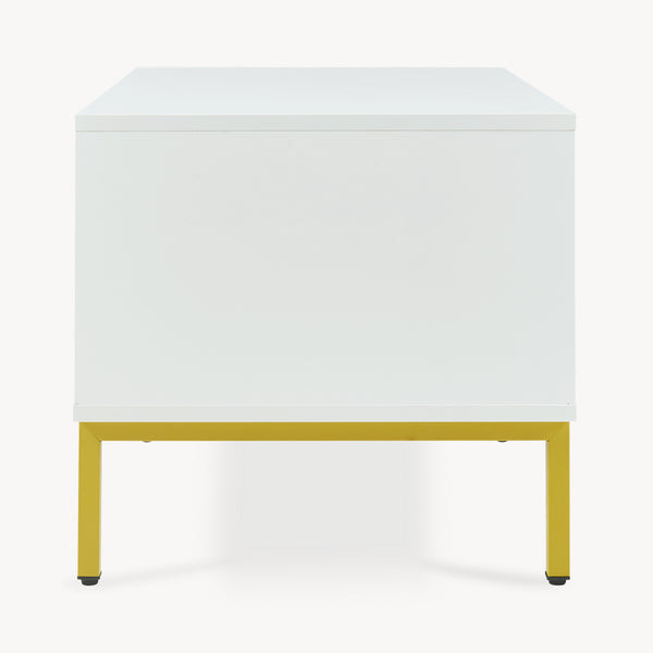Sofabord Reyri 80x45x42 cm Hvid/Guldfarvet