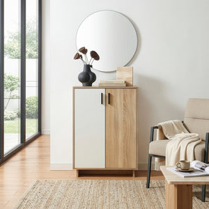 Skab Kenta 90x60x35 cm Sonoma-eg udseende/hvid [en.casa]