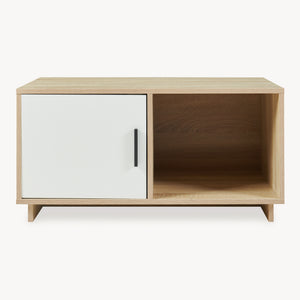 Sofabord Kenta 80x45x40 cm Sonoma-eglook/ hvid [en.casa]