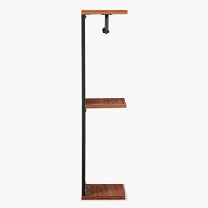 Toiletpapirholder Trond 76x18x18 cm Sort/Valnøddeudseende [en.casa]