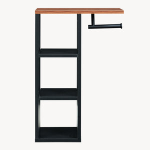 Toiletrulleholder Trond 60x40x16 cm Sort/Valnøddeudseende [en.casa]