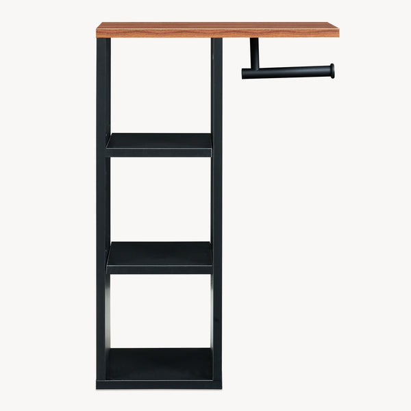 Toiletrulleholder Trond 60x40x16 cm Sort/Valnøddeudseende [en.casa]