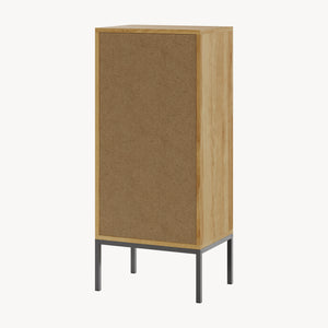 Badeværelsesskab Marhasa 92x40x30 cm Eg-look/Sort [en.casa]