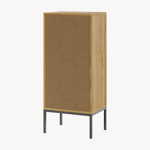 Badeværelsesskab Marhasa 92x40x30 cm Eg-look/Sort [en.casa]