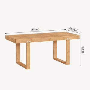 Bænk Aarela 91x41x38 cm Bambus [en.casa]