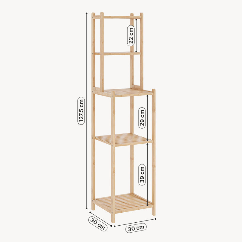 Målskitse Badreol Anun 128x30x30 cm Bambus Natur [en.casa]