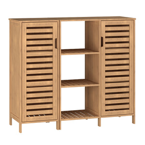 Skabsskab Hakseri 2 dele 87x99x33 cm Bambus Natur [en.casa]