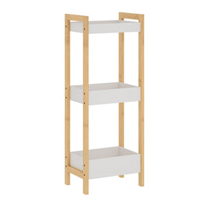 Badreol Anun med 3 niveauer 75x28x20 cm bambus natur/hvid [en.casa]