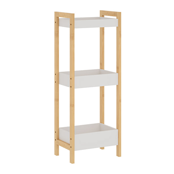 Badreol Anun med 3 niveauer 75x28x20 cm bambus natur/hvid [en.casa]