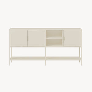 Skænk Kliri Stål 160x40x80 cm Cremehvid [en.casa]