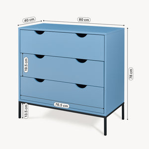 Kommode Colwyn 78x80x40 cm Blå [en.casa]