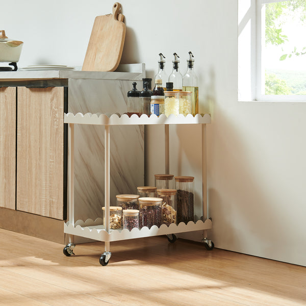 Serveringsvogn Bolmanralu 60x61x31 cm Grå [en.casa]