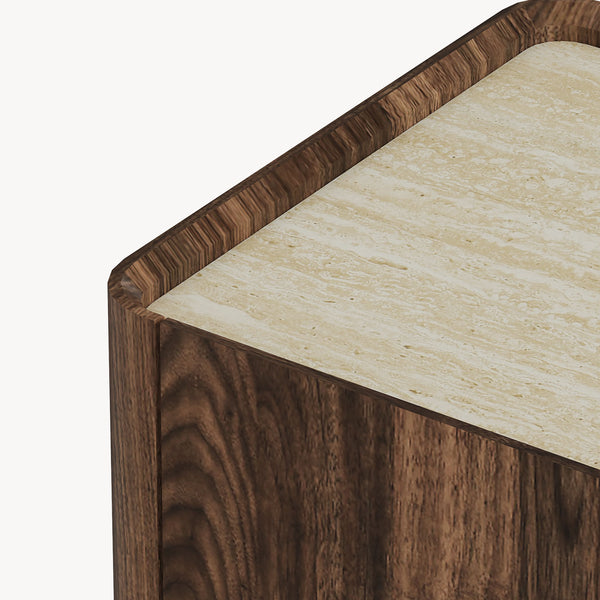 Kommode Trorlon 83x80x40 cm valnøddeoptik/travertin [en.casa]