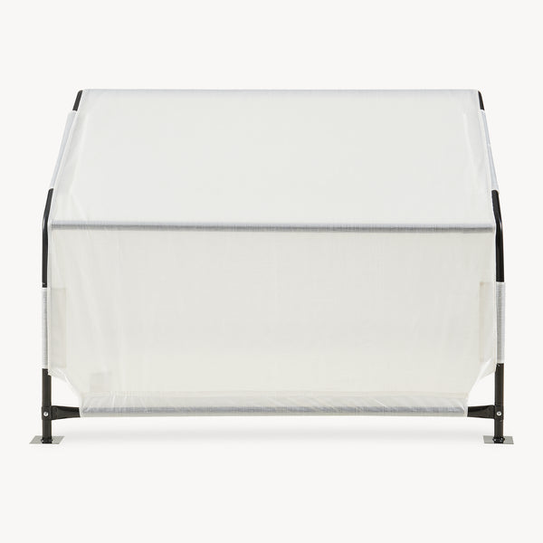 Udendørs hundetelt Valevali 122x122x90 cm Sort/Hvid [en.casa]