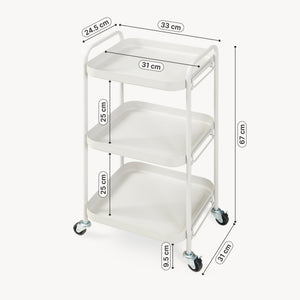 Serveringsvogn Kelevn 67x33x31 cm Stål Grå [en.casa]