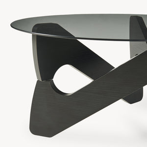 Sofabord Reypio Ø70x35 cm Sort/Grå [en.casa]