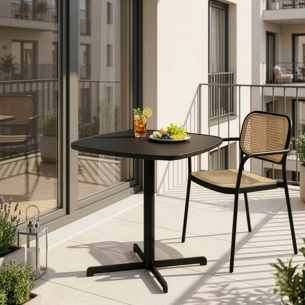 Udendørs bistrobord Foggia 75x70x70 cm stål antracitgrå [casa.pro]