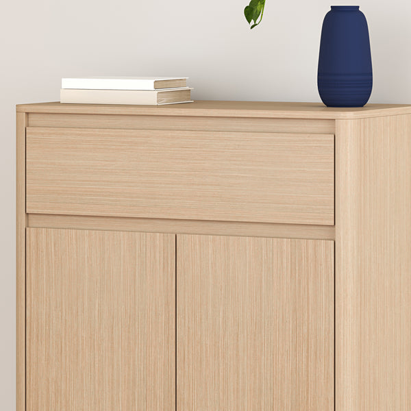 Skab med skuffe Takranmaa 88x79x39 cm egetræslook [en.casa]