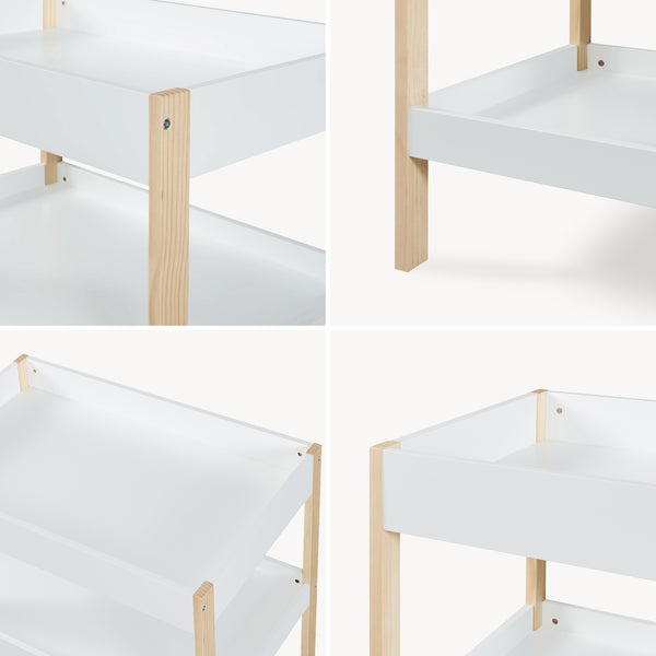 Puslebord Oupilu med 2 hylder 91x82x53 cm Hvid [en.casa]