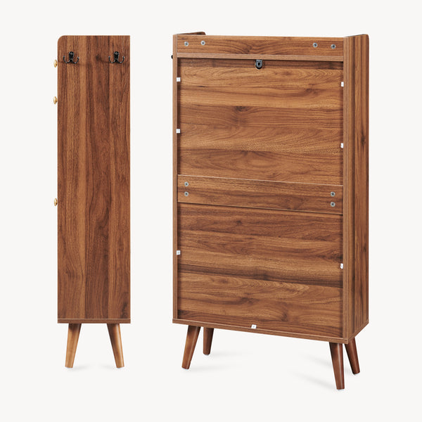 Skoæske Virievarnu 111x60x24 cm valnøddetræ-look [en.casa]
