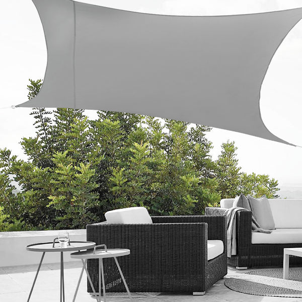[en.casa]® Soltag - vandafvisende - firkantet - 3m x 5m lysegrå