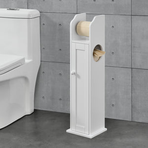 [en.casa]® badeværelsesskab - Toiletpapirholder - 78x20x18cm - hvid - MDF