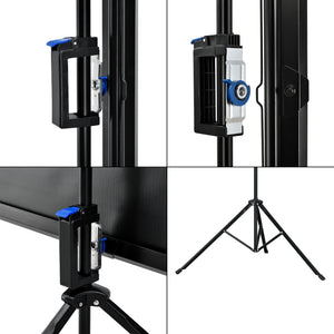 [in.tec] Projektorlærred-Projektorskærm med stativ - 213x216x65cm - 113 inch / 287 cm - HD / 3D - PVC belægning - Gain: 1,1 - Tripod