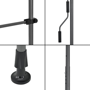 [pro.tec] ® Terrasse markise-uden borepulverbelagt ståljusterbar højde: 200-300 cm-antracit grå-grå-valgt model 