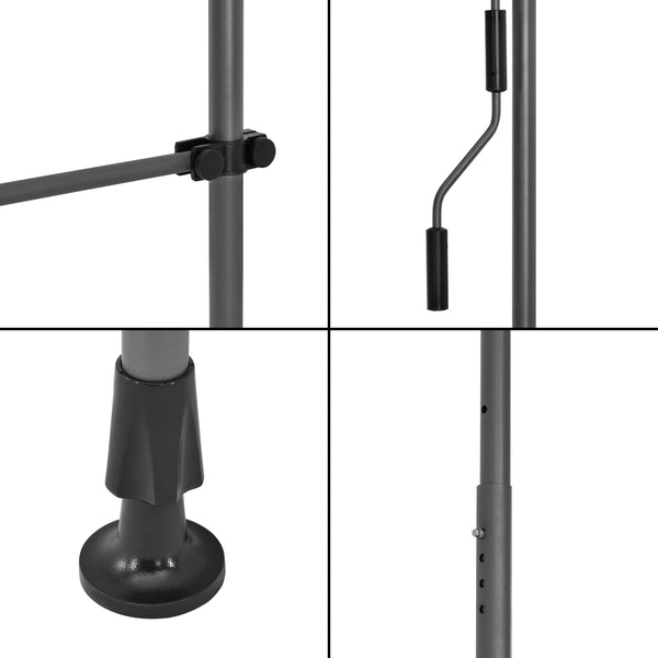 [pro.tec] ® Terrasse markise-uden borepulverbelagt ståljusterbar højde: 200-300 cm-antracit grå-grå-valgt model 