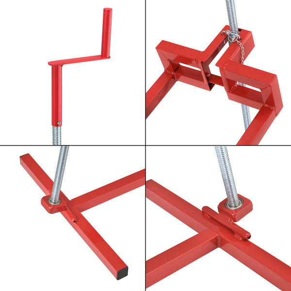 [pro.tec] ® Sammenklappelig motor kran-stål-max. belastning: 400 kg-115x51x91 cm trinløs justering-rød 