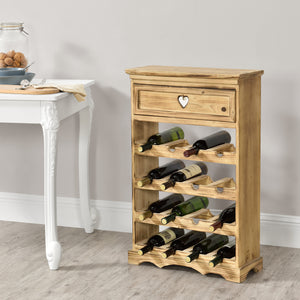 Vinreol Mosel 86x55x22 cm til 16 flasker med skuffe en.casa