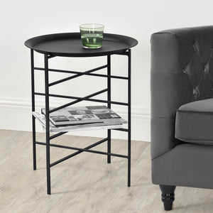 Sidebord Wiltz 40x40x53 cm metal sort en.casa