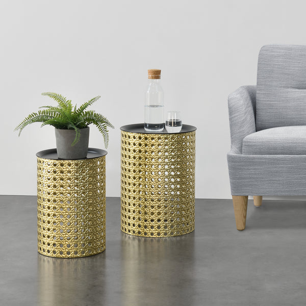 Sidebord Theux sæt med 2 sort/guldfarvede en.casa