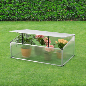 Hoorn køleramme med tag opdelt i grene 100x60x40 cm aluminium polycarbonat en.casa