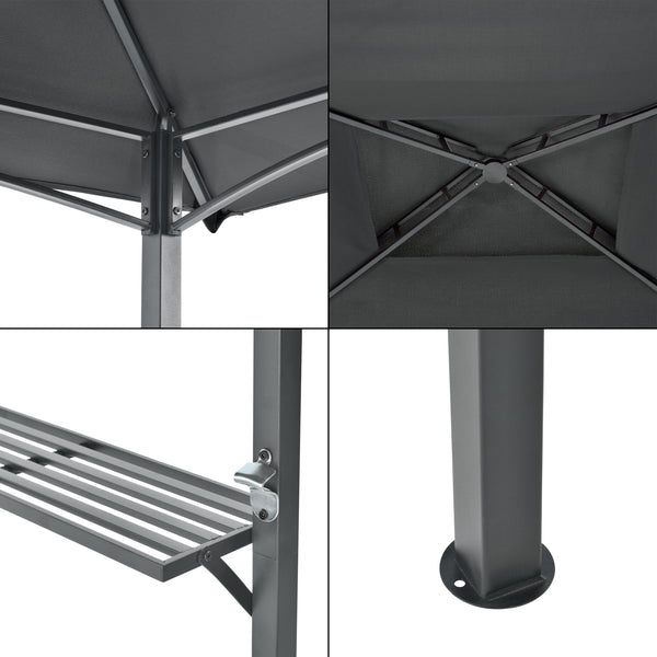 Grillpavillon Parga 250x241x151cm mørkegrå en.casa