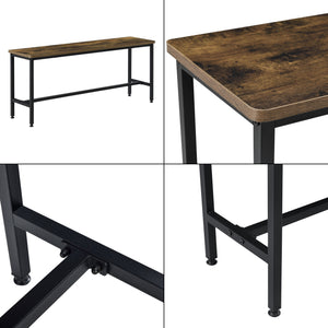 Spisebord og bænkesæt Pajala sort/mørkt træ en.casa