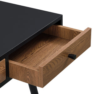 Tumba skrivebord 115x48x75cm sort/mørkt træ en.casa