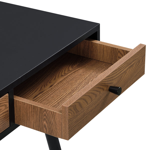 Tumba skrivebord 115x48x75cm sort/mørkt træ en.casa