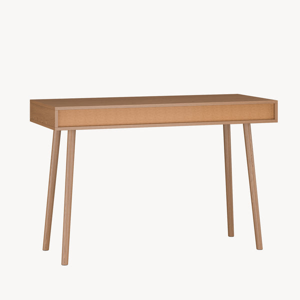Habo skrivebord med hylde og skuffe 115x48x74cm Mørkt træ en.casa