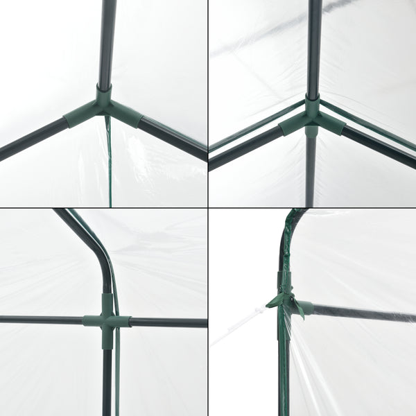 Drivhus Grünau med hylder 200x200x220cm Transparent [en.casa].