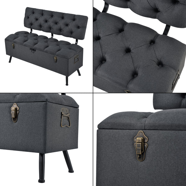 Kiste Malmöhus 110x48x75cm mørkegrå [en.casa].