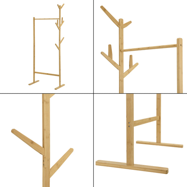Bambus knagerække Nordreisa 65x40x170cm [en.casa].