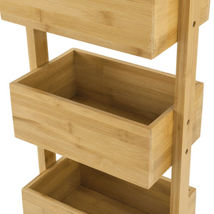 Badeværelseshylde Bardu med 4 hylder 28x16x88cm bambus [en.casa].