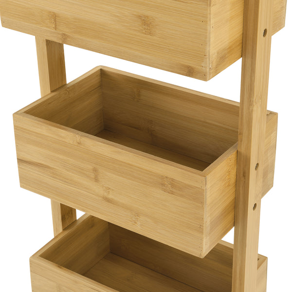 Badeværelseshylde Bardu med 4 hylder 28x16x88cm bambus [en.casa].