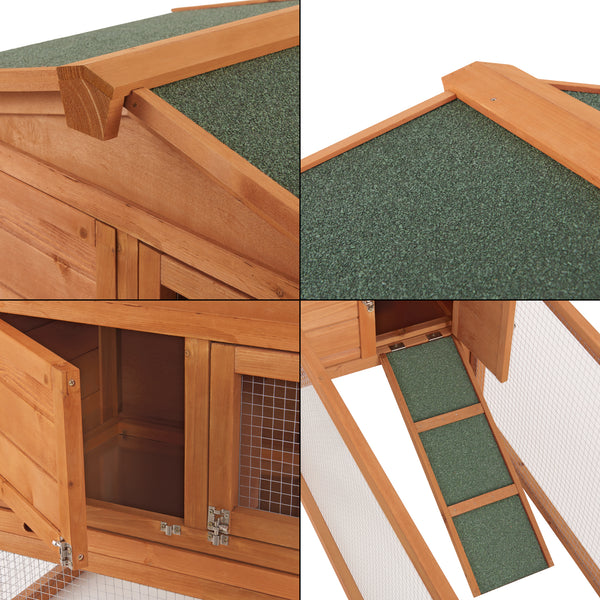 Oberursel kaninbur 68x156x52cm grantræ [en.casa].